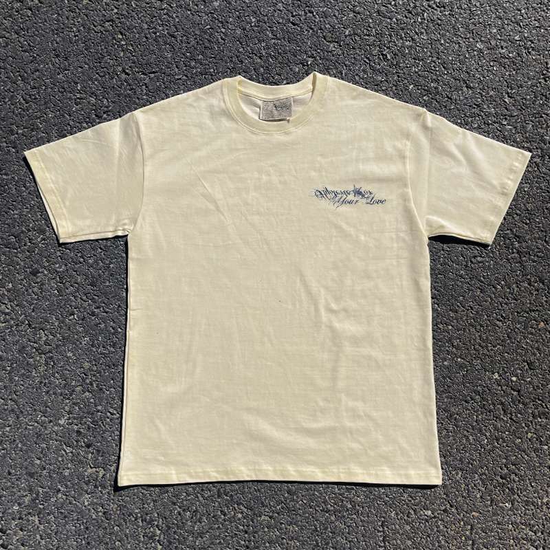 パンクファッション  パンク風筆記体ロゴプリントTシャツ