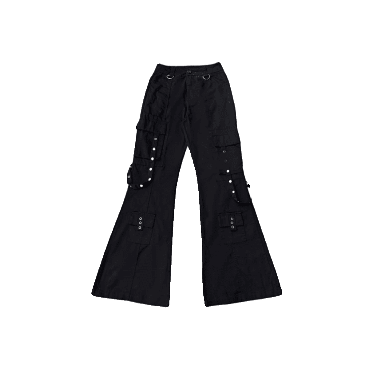 パンクファッション  ストラップ付きカーゴワイドパンツ