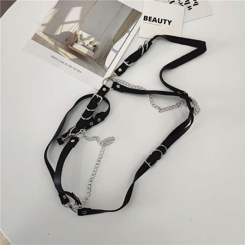 パンクファッション パンク風ハーネスガーターベルト