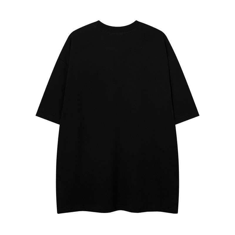 パンクファッション  ゴシックプリント オーバーサイズTシャツ