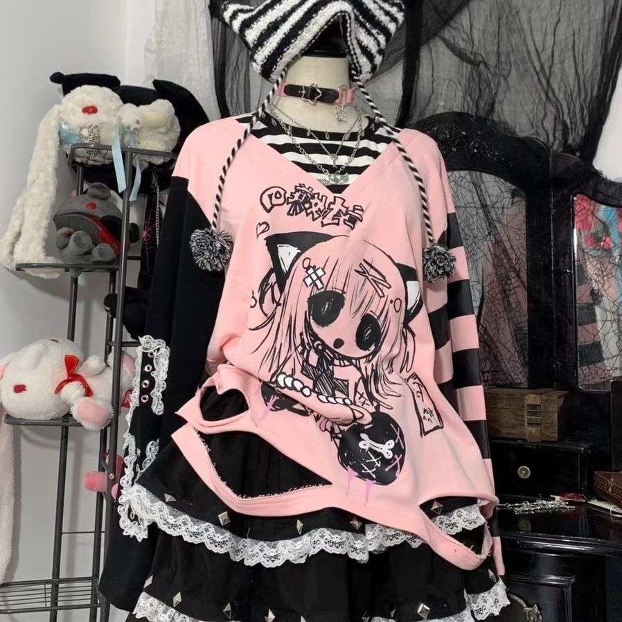 パンクファッション  アニメキャラクター パンクロックTシャツ