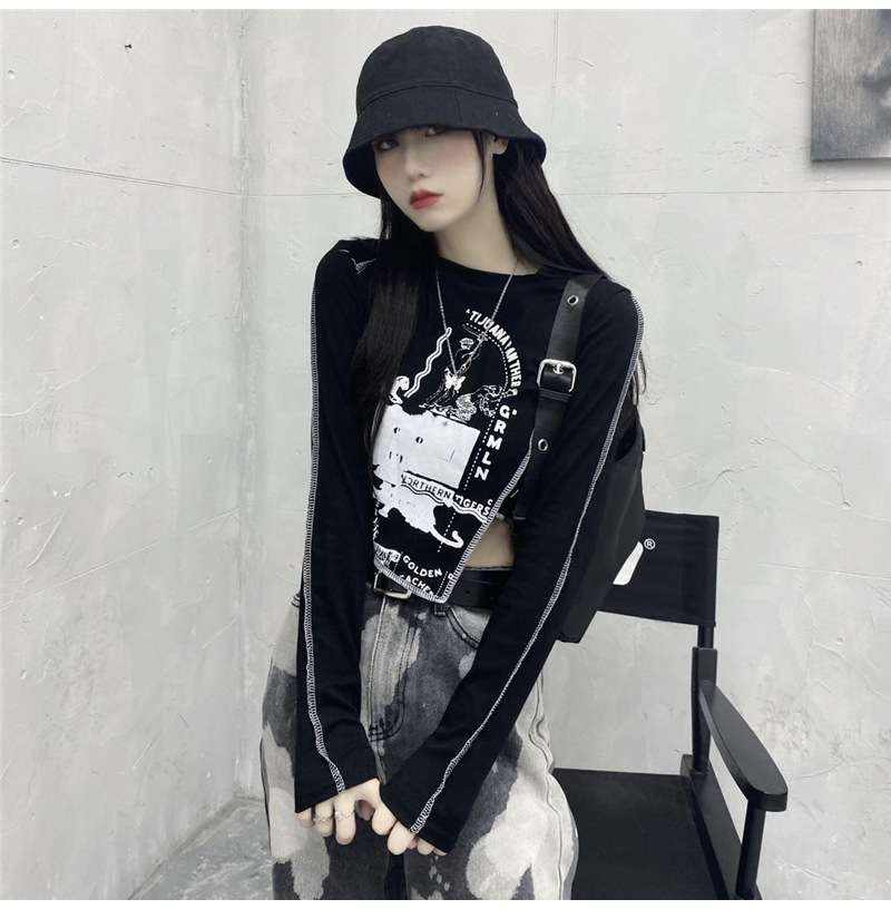 パンクファッション パンクロックグラフィックトップス
