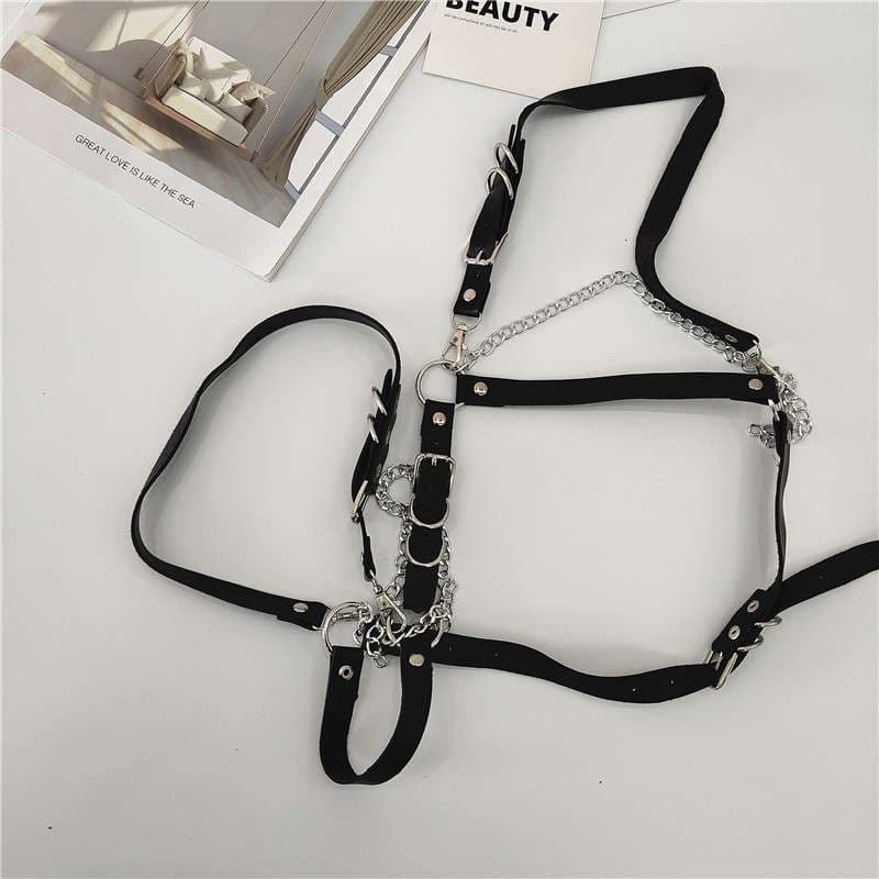 パンクファッション パンク風ハーネスガーターベルト