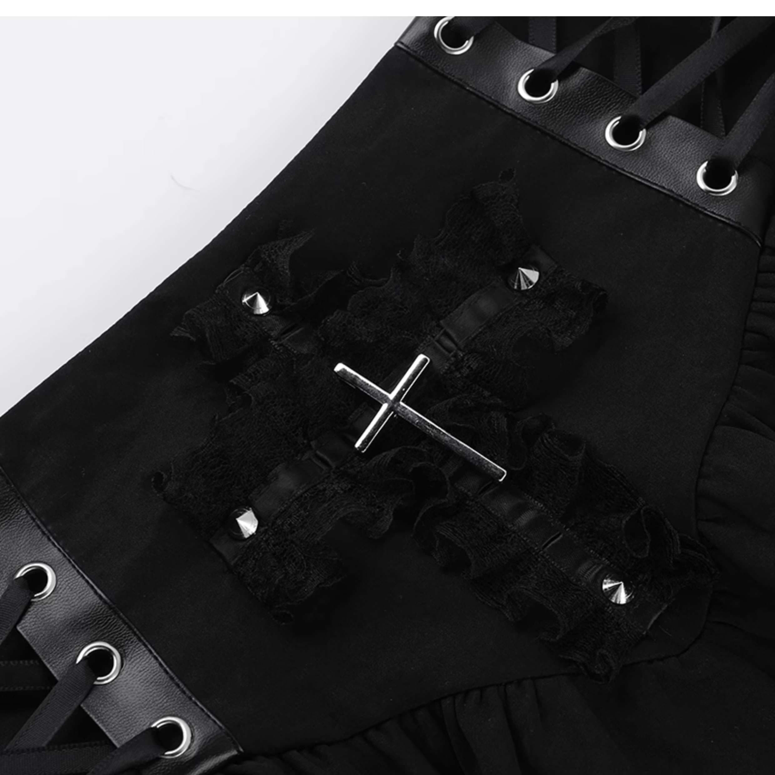 パンクファッション  ゴシックロリータ風レースアップスカート