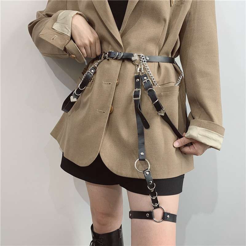 パンクファッション パンク風ハーネスガーターベルト