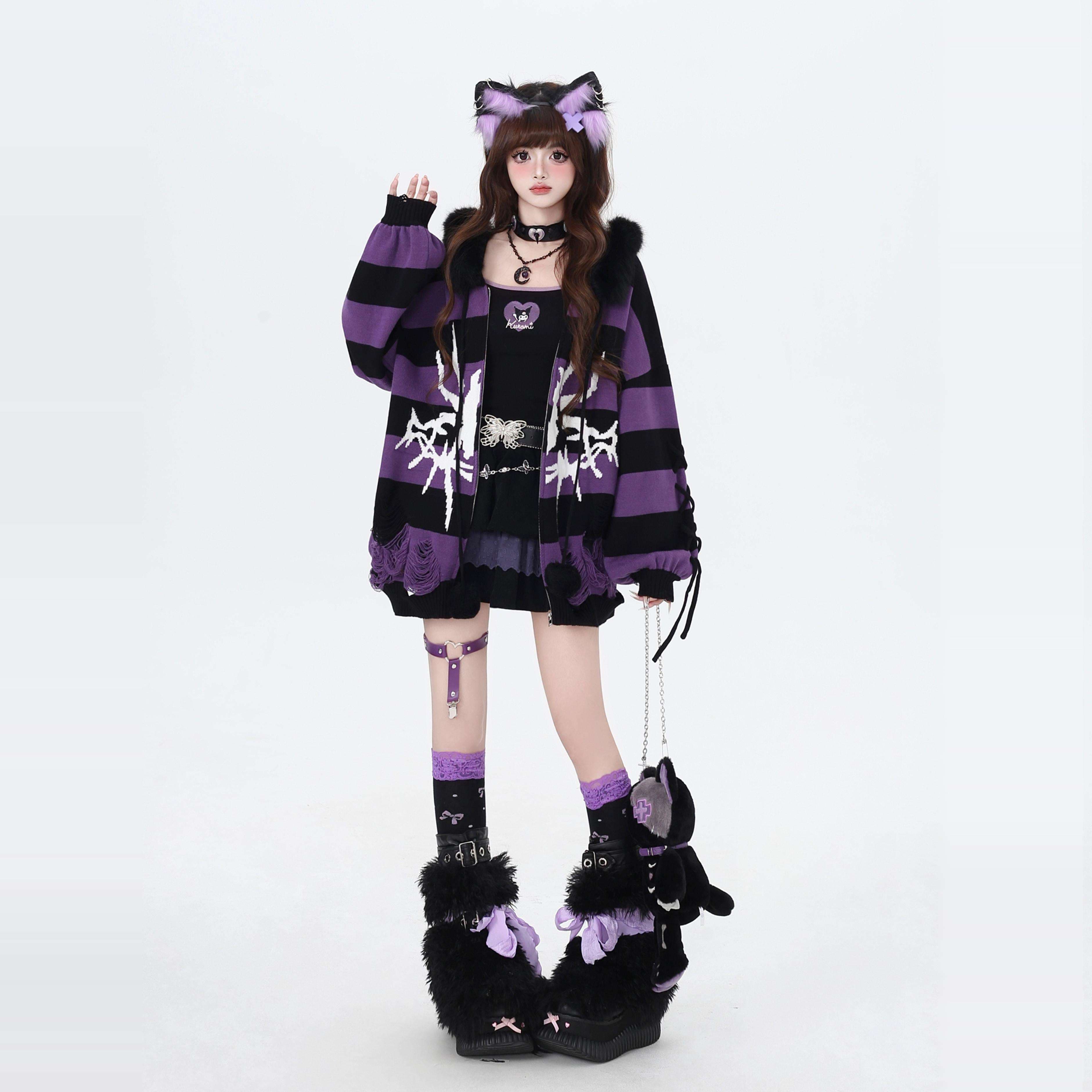 パンクファッション ゴシックパンク風スケルトンジップパーカー