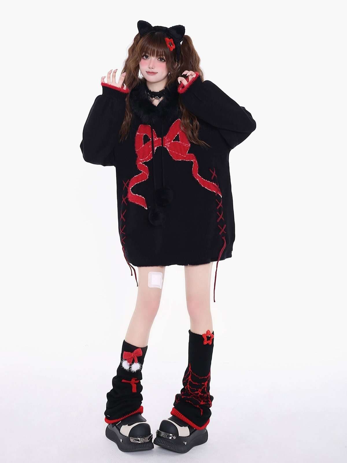 パンクファッション オーバーサイズパーカーワンピース