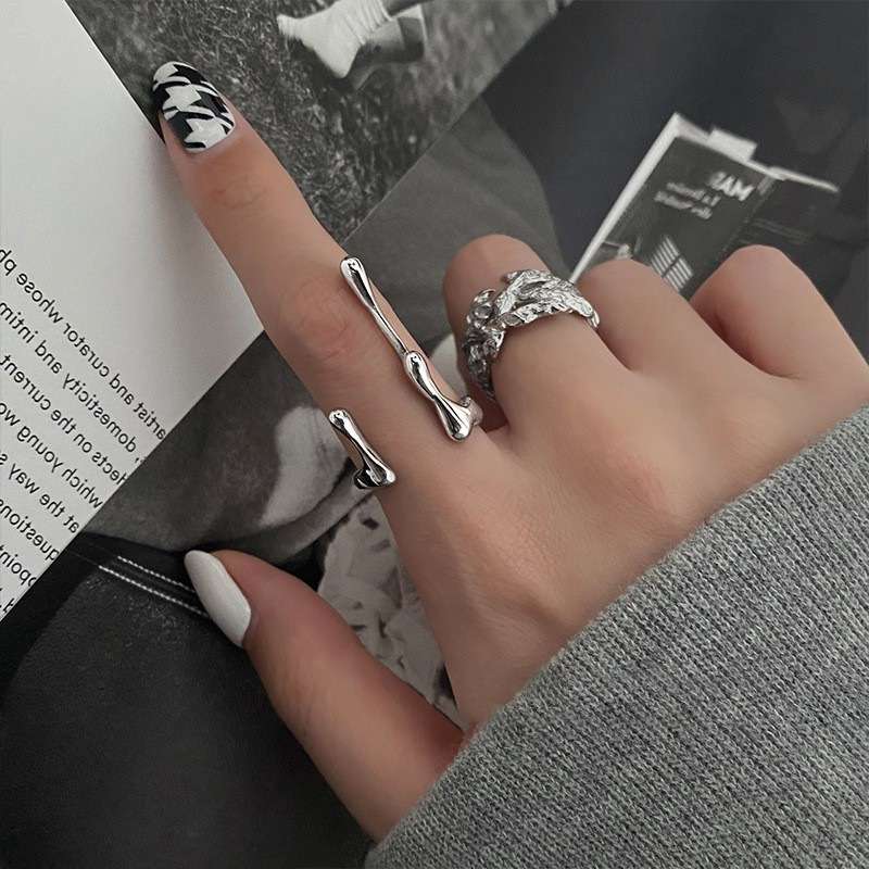 パンクファッション 骨型アーティスティックリング